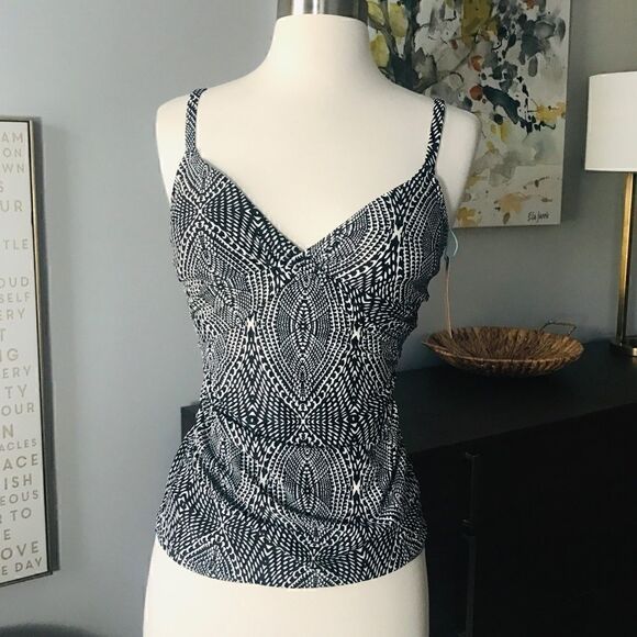 NWT Kona Sol Black White Tankini Top - Picture 3 of 9